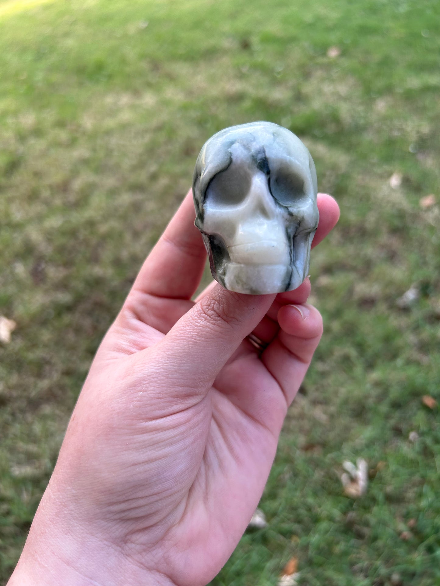 Serpentine Jade Skull