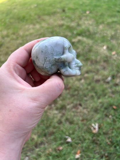 Serpentine Jade Skull